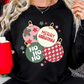 Black Floral Letter Christmas Ball Printed Crewneck Pullover Sweatshirt