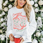 White Cowgirl Boots Christmas Graphic Crewneck Sweatshirt