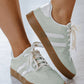 Beau Blue Striped Lace-up Flat Sneakers