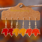 Orange 3 Pairs/Set Thanksgiving Maple Leaves Hook Dangle Earrings