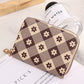 Khaki Flower Checkered PU Leather Wallet