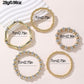 Gold 5Pcs Stackable Beaded Stretch Bracelets