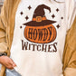 White HOWDY WITCHES Pumpkin Graphic Halloween T Shirt