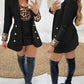 2 Piece Leopard Pattern Shawl Collar Long Sleeve Coat Contrast Sequin Top Work Suit Set