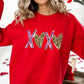 Red Heart XOXO Graphic Crewneck Valentines Pullover Sweatshirt