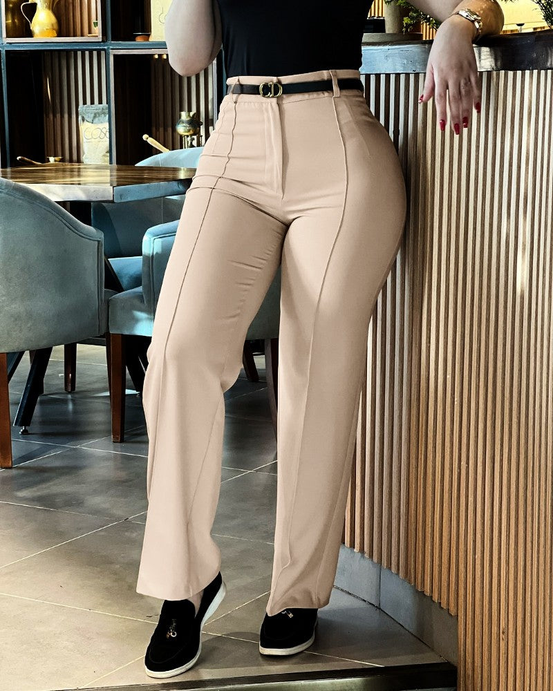 High Waist Straight Leg Work Pants