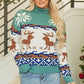 Canton Christmas Reindeer Snowflake Colorblock Turtleneck Sweater