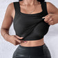 U Neck Built in Bra Tank High Strechy Sleeveless Slim Fit Tops Camisole