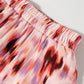 Pink Abstract Watercolor Tie Dye Tiered Maxi Skirt