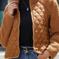 Chestnut Sherpa Plush Quilted Puffer Patchwork Zipped Coat