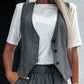 Striped Asymmetrical Vest Top & Cuffed Pants Set