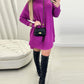 High Neck Batwing Sleeve Sweater Dress Knitted Casual Dress