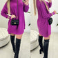 High Neck Batwing Sleeve Sweater Dress Knitted Casual Dress