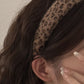 Brown Fuzzy Leopard Print Headband