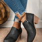 Black Tulip Opening Suede Ankle Boots