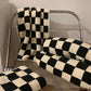 Black Fuzzy Checkerboard Bath Towel