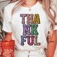 White Heat-transfer Printed THANKFUL Letter Graphic T Shirt