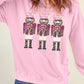 Pink Christmas Nutcracker Graphic Pullover Sweatshirt