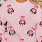 Pink Sequin Nutcracker Graphic Drop Shoulder Christmas Sweatshirt