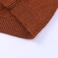 Brown Open Front Woven Texture Knitted Cardigan with Pockets