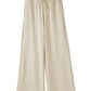 Apricot Loop Drawstring Casual Wide Leg Pants