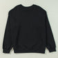 Black Solid Crew Neck Drop Shoulder Plus Size Sweatshirt