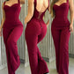 Sweatheart Neck Thick Strap Backless Lace up Jumpsuit