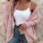 Colorful Waffle Knit Open Front Coat Batwing Long Sleeve Cardigan