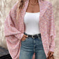 Colorful Waffle Knit Open Front Coat Batwing Long Sleeve Cardigan