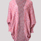 Colorful Waffle Knit Open Front Coat Batwing Long Sleeve Cardigan