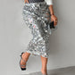 Allover Sequin Fashionable Midi Calf Skirt