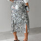 Allover Sequin Fashionable Midi Calf Skirt