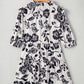 Black Floral Print Tiered Frilled Half Sleeve Plus Size Mini Dress