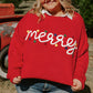 Fiery Red Merry Graphic Christmas Plus Size Sweater