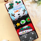 White Christmas Cartoon Pattern 5 Pairs/Set Socks Set with Box