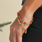 Gold Christmas Pendant Beaded Layered Bracelet Set