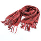 Red Dahlia Plaid Tassel Edge Warm Scarf