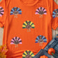 Orange Colorful Turkey Thanksgiving Graphic Tee