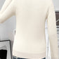 Beige Turtleneck Fleece Lined Knit Sweater