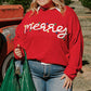 Fiery Red Merry Graphic Christmas Plus Size Sweater