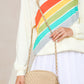 Oatmeal Chevron Stitch PU Leather Chain Strap Shoulder Bag