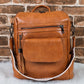 Brown Tassel Decor Retro PU Large Capacity Backpack