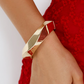 Gold Asymmetric Plated Alloy Bangle Bracelet