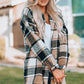 Plaid Print Buttoned Shirt Jacket