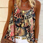 Peacock Feather Print Flowy Cami Top