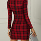 Plaid Long Sleeve Bodycon Dress