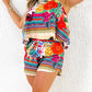 Tropical Tribal Print Halter Top & Pocket Design Shorts Set