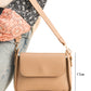 Parchment PU Leather Flap Square Shoulder Bag