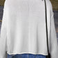 White Collared Button-up Loose Fit Casual Sweater