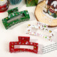 Racing Red Cartoon Christmas Pattern Print Hollow Out Hair Clip